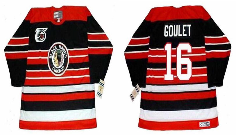 2019 Men Chicago Blackhawks #16 Goulet red CCM NHL jerseys->chicago blackhawks->NHL Jersey